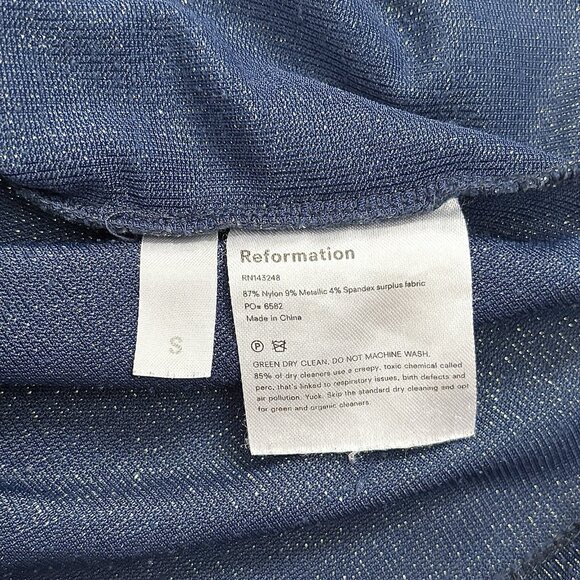 Reformation Isabella Top in Navy Sparkle Sleeveless Camisole Women’s Size Small - Picture 5 of 7